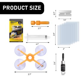 Ohleats Windshield Repair Kit, Windshield Crack Glass Repair Kit with Pressure Syringe, Quick Repair Kit for Fixing Windscreen Chips Bulls-Eye Star-Shaped Crack, Car Accessories
