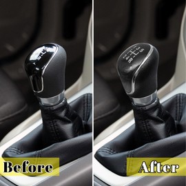 ramuel Gear Shift Knob Compatible with Ford Fiesta MK7, Focus MK2 FL, Focus MK3, C-Max, S-Max, Mondeo MK4,Kuga 5 Speed Manual Stick Shifting Handle, Replacement Head Shifter Knob (Black)