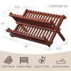 VERTORGAN Teak Dish Drying Rack,Folding Collapsible Drainer Plate Organizer Holder