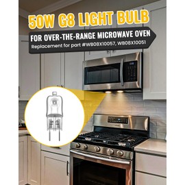 TobeBright G8 Microwave Light Bulbs Under Hood 50W 120V Fits for GE Over The Range Microwave Oven Surface Light Bulb, Replaces WB08X10050 WB08X10057, 2 Pack