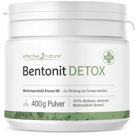 effective nature - Bentonite Detox - 400 g - Certified Medical Device for Binding Heavy Metals in the Body - 100% Ultra Fine - Made in Germany - No Unwanted Additives