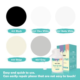 Touch up Paint, Matte White Finish, for Cabinets, 1.76 Fl OZ Multi Surface Touch Up Paint Pen for Scratch Repair for Wall, Door, Wood, Furniture, Interior and Exterior House Paint (Matte White)