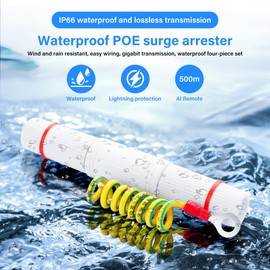 SinLoon RJ45 PoE Extender - 10/100/1000Mbps Gigabit IP66 Waterproof, 5kA Lightning Protection, Outdoor PoE Repeater for Extending PoE Distance up to 250m Compatible with Cameras, APs