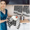 Lashuma Tea Towels Cotton Set, Dry Towels Striped Black -