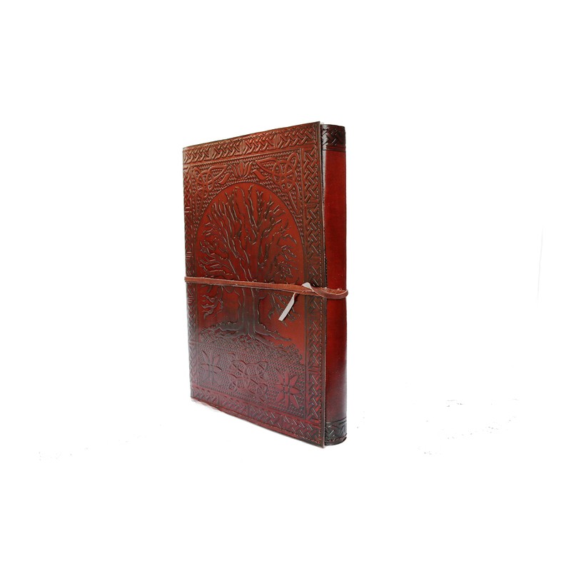 HG-LTHR 18 cm Tree of Life Leather Blank Book grimoire