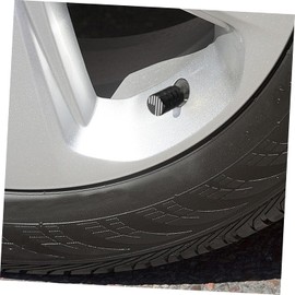 4 Tapones de Válvulas para Neumáticos de Coche en Aleación de Aluminio Negro, Juego de 4 Piezas Efecto Decorativo y Fácil Instalación para Motocicleta y Go-Kart
