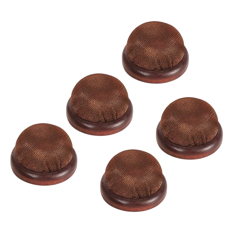 5Pcs Wooden Base Pin Cushion Cute Needle Holder Round Wooden