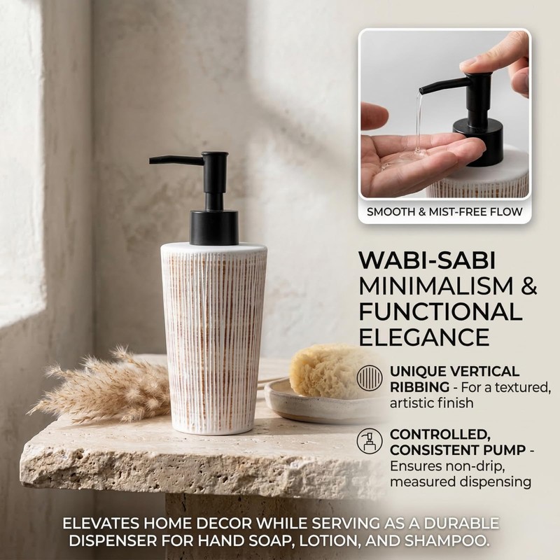 8 Inch Hand Soap Dispenser Bathroom - Modern Farmhouse Decor,