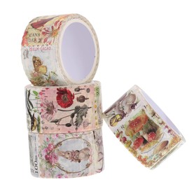 Gadpiparty 4Rolls Vintage Postage DIY Craft Stickers for Scrapbooking Aesthetic Hand Account Decoration Retro Plant Mushroom Designs for Journals and