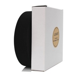 lusata 1 inch Wide Black Knit Elastic Spool Heavy Stretch High Elasticity Knit Elastic Band 10 Yard