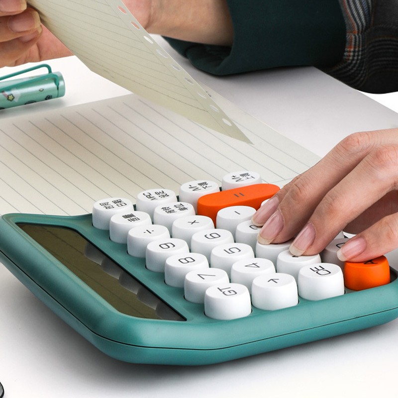 12 Digit Calculator Large LCD Display Big Button Standard Mechanical