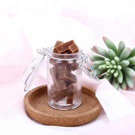 12 Set 3 Oz Favor Candy Glass Mason Jars with Glass Lid and Metal Clips Cylindrical Design
