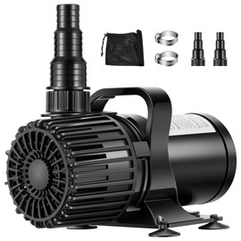 VIVOHOME 100W 1600GPH Submersible Water Pump with 180° Seamless Adjustable Nozzle and Barrier Bag for Koi Pond Waterfall Fountains Fish Tank