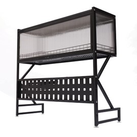 DUTTIETY Kitchen Dish Drying Rack for Dish Drying Metal Black Kitchen Storage Shelf Full Kit Easy Install Hight 65cm/85cm (85cm)