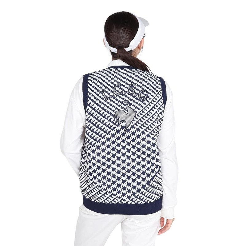 Cox Sportif LG4FVE50L Women's Sweater Vest, Plover Pattern, Lightweight, Patch,