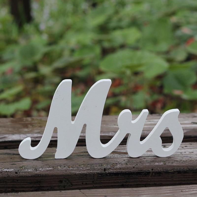 Amajoy Mr & Mrs Wooden Letters Wedding Table Decoration Available