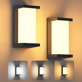 OTeedo 2Packs 24W Modern Porch Lights Outdoor Wall Light,3 Color LED Exterior Lighting Fixtures,Outdoor Waterproof Wall Sconce for House Patio Exterior Wall Mount Front Back Porch Lights Outside