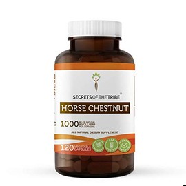 Secrets of the Tribe Horse Chestnut 120 Capsules, 1000 mg, Made with Organic Horse Chestnut (Aesculus hippocastanum) Dried Nut (120 Capsules)