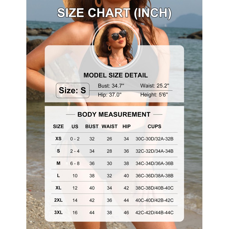 Blooming Jelly Womens High Waisted Bikini Sets Striped Tummy Control