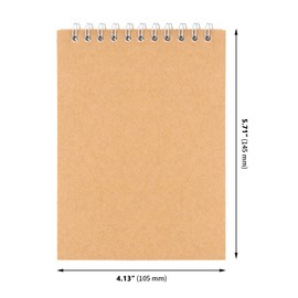 GINLANK 35 PCS A6 Sketchbook, Top Spiral Bound Sketchbook, Kraft Paper Cover Sketch Pad for Sketching Drawing Writing