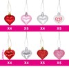 Ivenf Valentine's Day Decorations Heart Shaped Ornaments, 36 Pcs Red Pink Silver White Plastic Hanging Baubles, Tree Ball Heart Glitter Decor for Home Party Decorations Gift