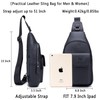 BULLCAPTAIN Mens Leather Crossbody Bag Shoulder Sling Bag Casual Daypacks