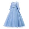 IBTOM CASTLE Girls 3/4 Sleeve Tulle Lace Flower Party Dress