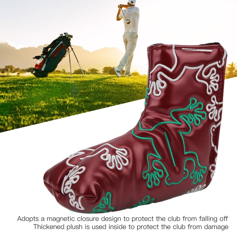 Golf Putter Headcover Embroidery Putters PU Protective Head Cover Magnetic