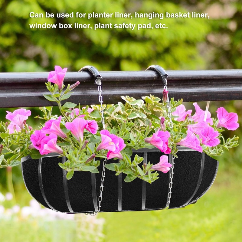 Planter Liner Roll 12x80in Black Felt Breathable Excellent Water Retention