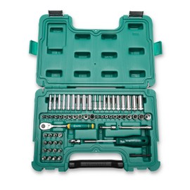 SATA 63 Piece Mechanics Tool Set | SAE & Metric | 1/4" Drive 72 Tooth Ratchet | Standard & Deep 6-Point Socket Set with Bit Sockets - ST09540G