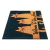 Notrax Welcome Cats, Vinyl-Backed Natural Coir Doormat, Entry Mat for