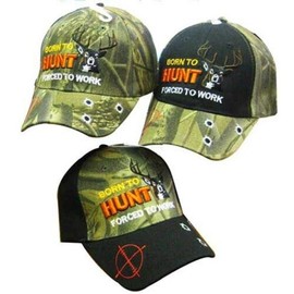 Trade Winds Born to Hunt Forced to Work Deer Hunting Camo Embroidered Cap CAP897 Hat