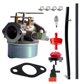 Dosens Carburetor Compatible with TECUMSEH 5HP MTD 640084 640084A 640084B 632107 632107ATORO 521 Snow Blower HSSK40 HSSK50 HS50 LH195SA Carb with Gasket & Carbon Dirt Jet Cleaner