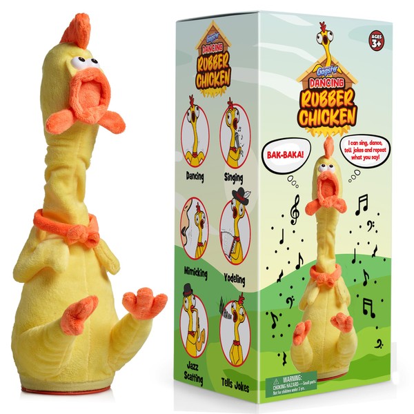 Gagster Rubber Chicken Dancing Toy - Mimicking Toy for Kids