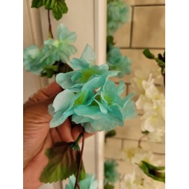 7 Feet Long Artificial Vine Cherry Blossom Flower Garland Hanging Silk Sakura Flowers Garland for Christmas Diwali Newyear Eid Wedding Anniversary Housewarming Parties (Blue)