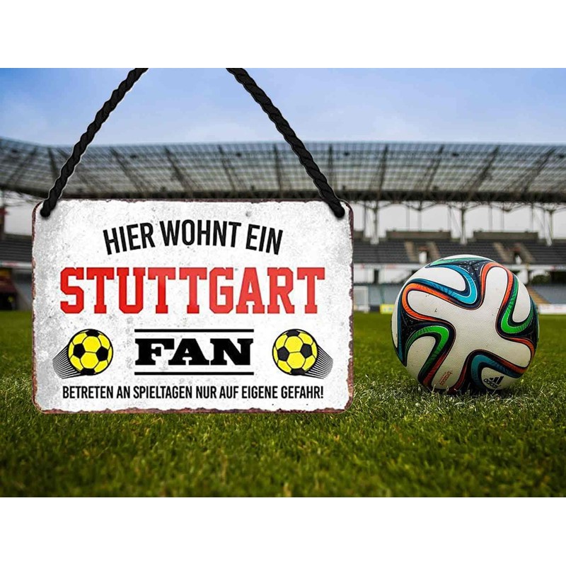 schilderkreis24 - Tin Signs HERE WOHNT EIN Stuttgart Fan Hanging