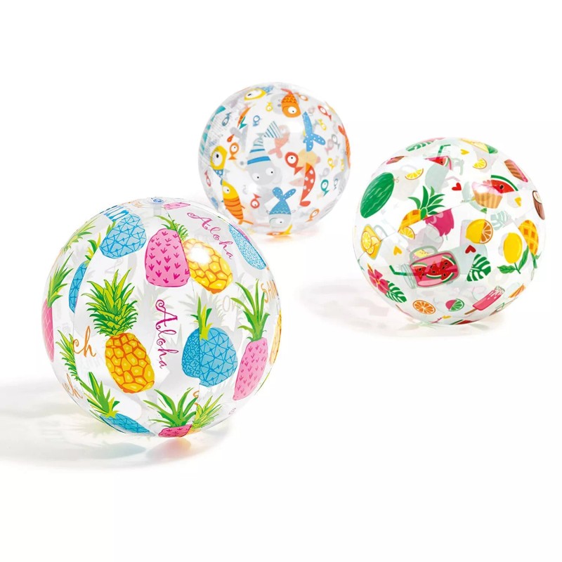 Ezzo Inflatable Beach Balls, 20" Lively Print Summer Water Toys
