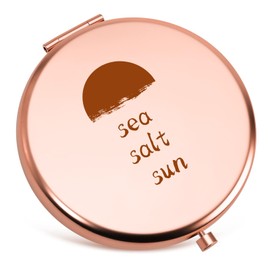 Xiecolty Beach Gifts for Women Compact Mirror Funny Summer Vacation Gift Beach Lover Gifts for Sister Friend Coworker Mom Christmas Birthday Graduation Gift for Women Girl Teens Folding Makeup Mirror