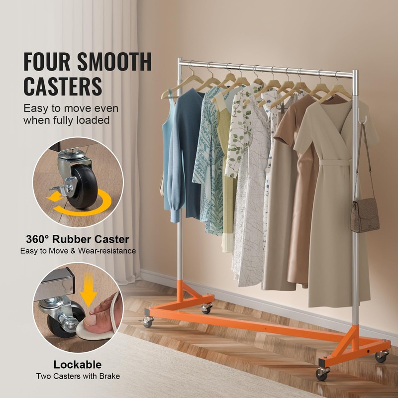 VEVOR Z Rack, 300 lbs Industrial Grade Z Base Garment