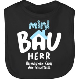 Shirtracer - Baby Bib - Sayings - Mini Builder White, 1 black