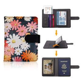 Melsbrinna Rfid Passport Holder for Travel women/Men, Cute Passport Wallet Rfid Blocking Card Slots, Rfid Passport Cover/CaseTravel Wallet, Passport Book Holder (1, Black1)