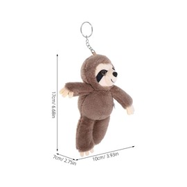Abaodam Sloth Keychain Ornament Plush Stuffed Animal Key Ring Decorative Pendant for Home Bag