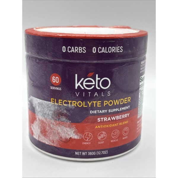 KetoVitals Keto-Friendly Electrolytes with Potassium Magnesium Sodium Calcium Strawberry