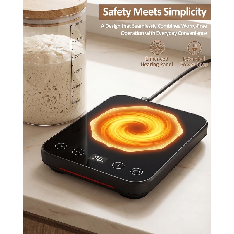 Sourdough Starter Warmer, Precise 1°F Control, 12H Timer, for Home