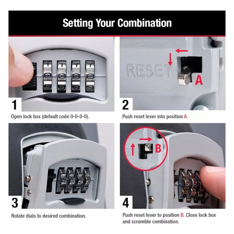 Master Lock Kit 2x Candados Caja Llaves Grillete Puerta Master