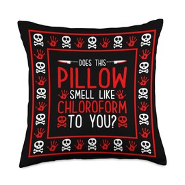 True Crime Pillow Smell Like Chloroform, Murder Show Throw Pillow