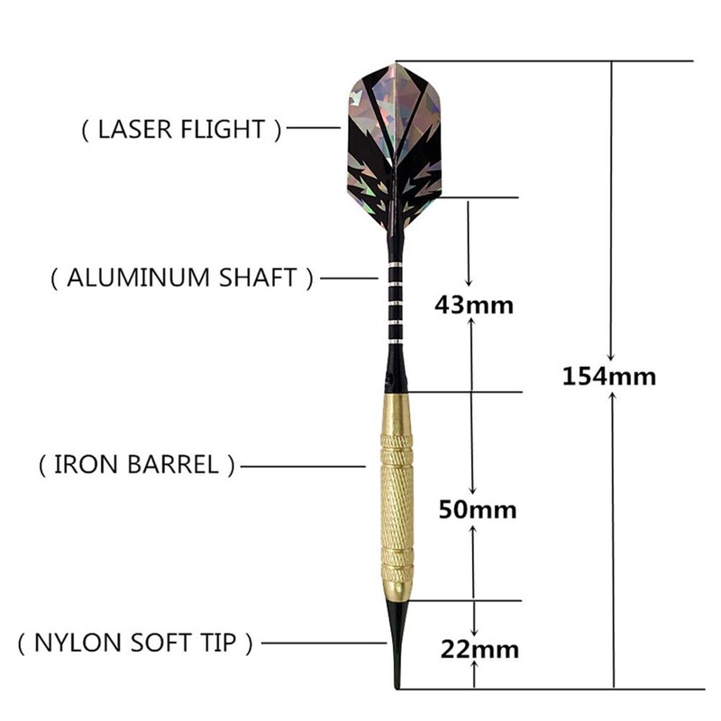 Professional Soft Tip Darts Set with 12 Dart Barrels 30