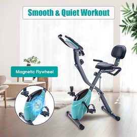 Merax Folding Exercise Bike, Foldable Fitness Stationary Bike Machine, Upright Indoor Cycling Bike, Magnetic X-Bike