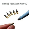 Pack of 5 Metal Inkless Pencils, Magic Pencil with 5