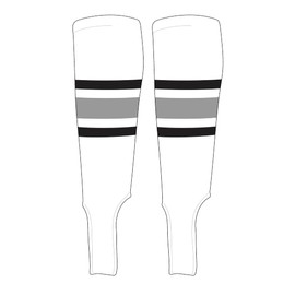 Mk Socks Traditional Baseball Stirrups Pattern B-5 White, Black, Silver (M)